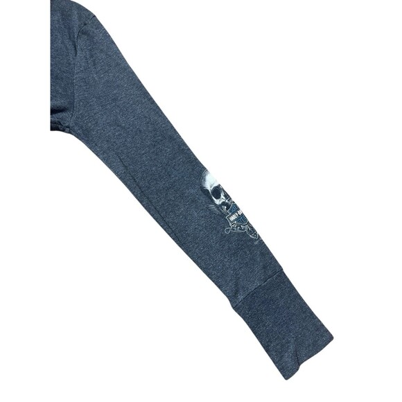 Harley Davidson Skull Wing Long Sleeve Top Womens Y2K Grunge Biker - Picture 7 of 9